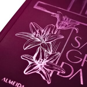 Bíblia ACF, Soft touch, Capa dura, Cruz floral, Leitura Perfeita - Imagem 3