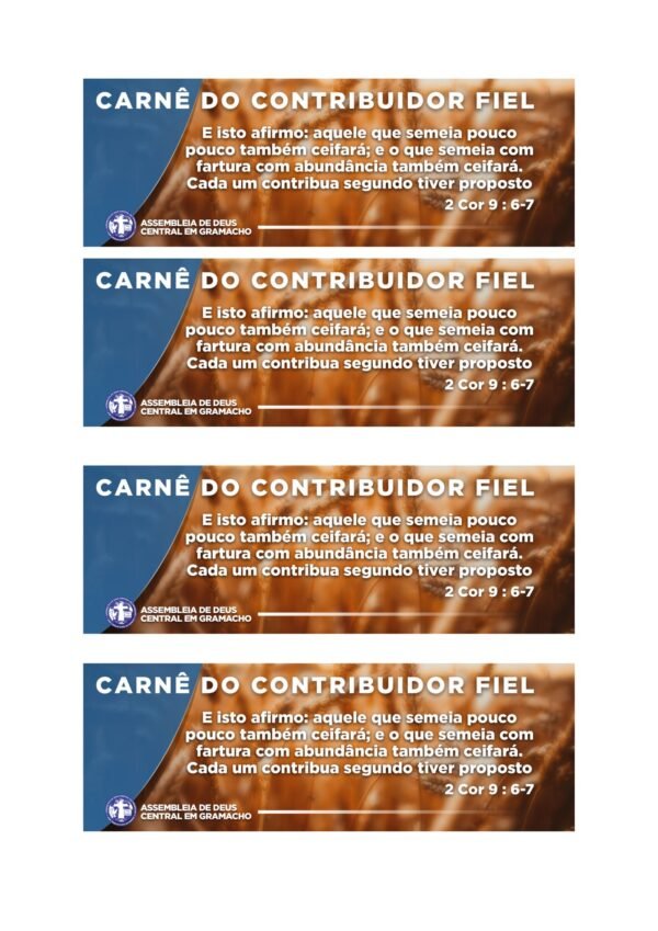 CARNE DE CONTRIBUIÇÃO