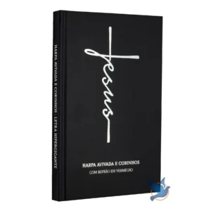 Harpa Cristã com Louvores Evangélicos Letra Hipergigante Capa Dura Jesus Preta - Imagem 1